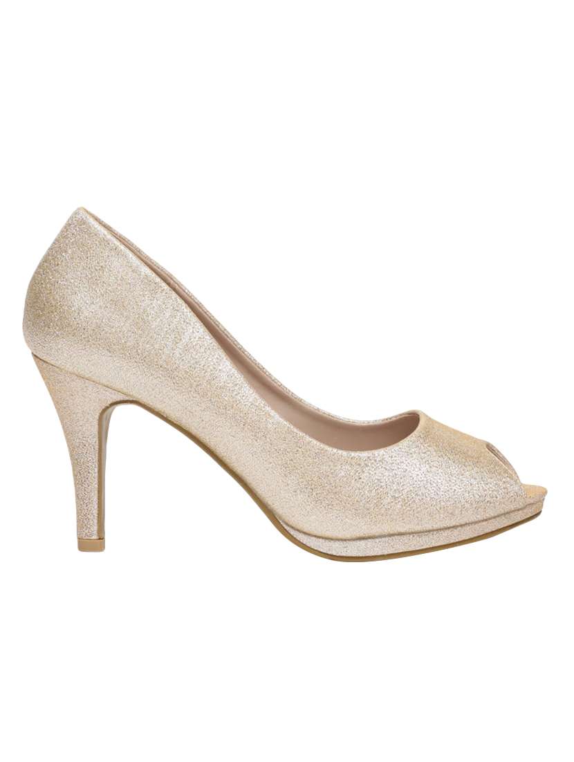 gold slip on pumps - 15868395 -  Standard Image - 1