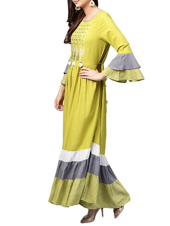 tiered embroidered dress - 15870478 - Standard Image - 1