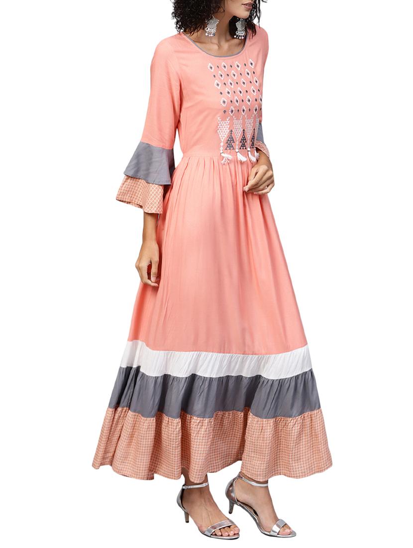 tiered embroidered dress - 15870479 - Standard Image - 1