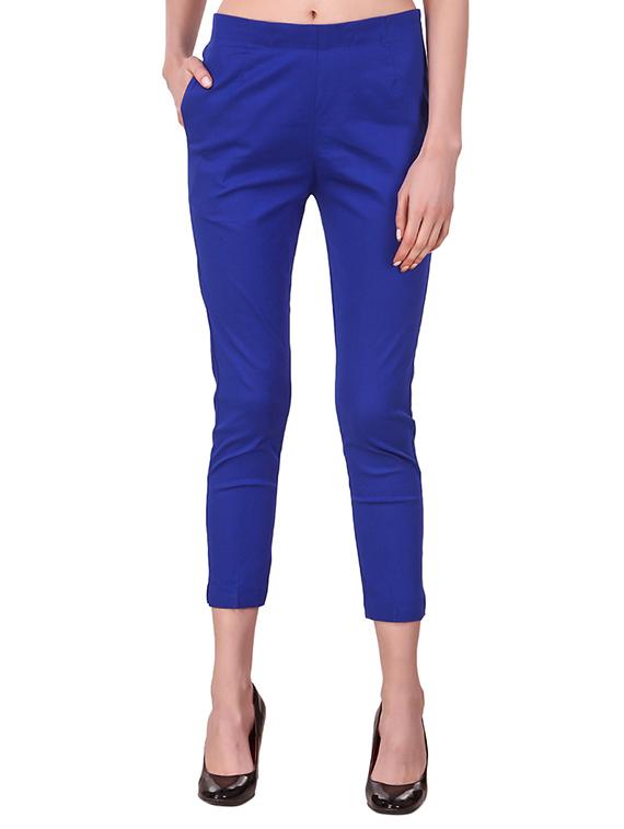 women mid rise side slit cigarette pants - 15871583 - Zoom Image - 0