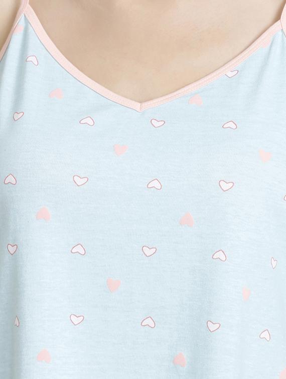piping detail heart print sleepshirt - 15872686 - Standard Image - 4