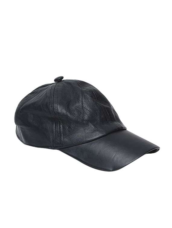 black leather caps