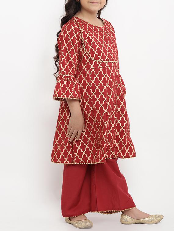 red cotton suit set - 15873084 - Standard Image - 1