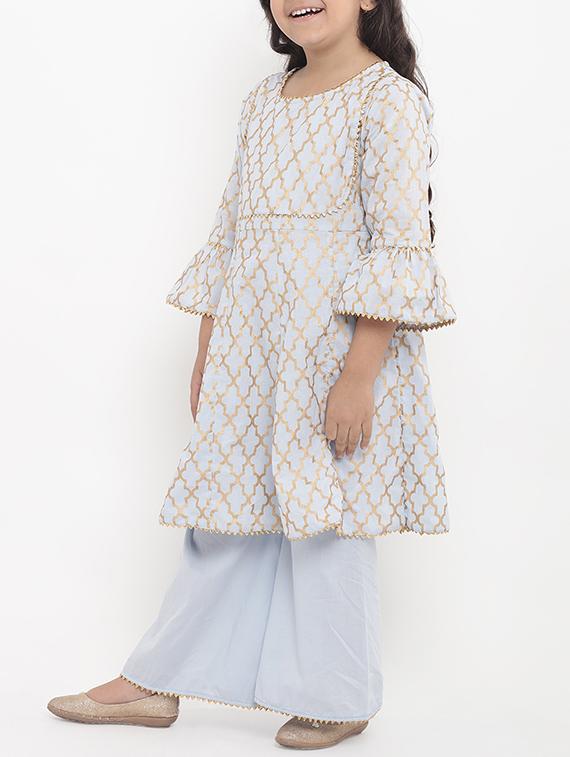 light blue cotton suit set - 15873085 - Standard Image - 1