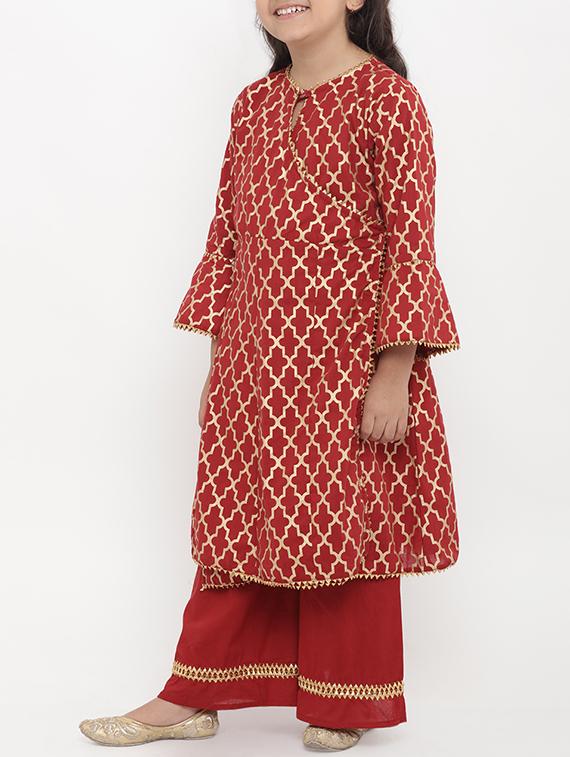 red cotton suit set - 15873087 - Standard Image - 1