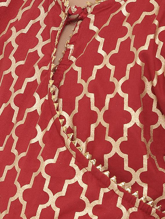 red cotton suit set - 15873087 - Standard Image - 4