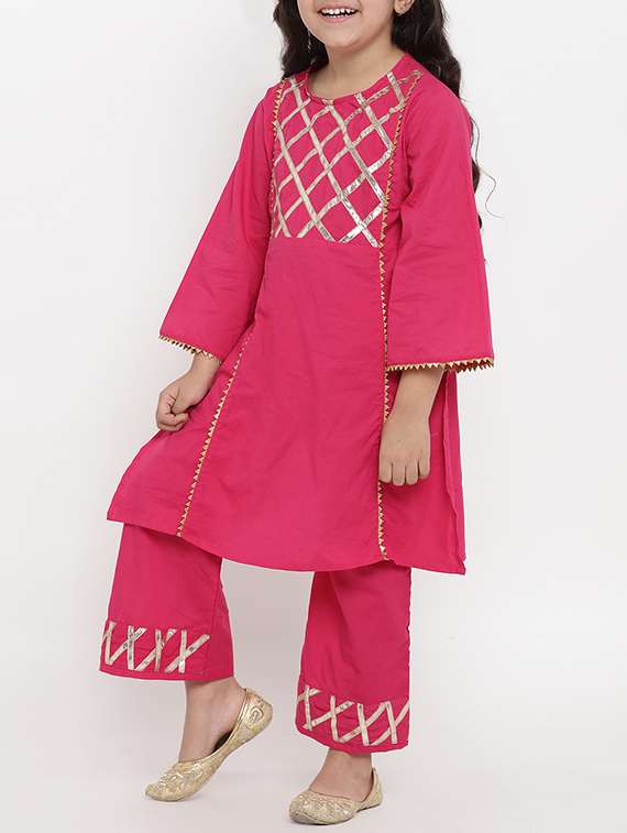 pink cotton suit set - 15873089 -  Standard Image - 1
