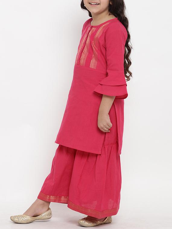pink cotton suit set - 15873092 - Standard Image - 1