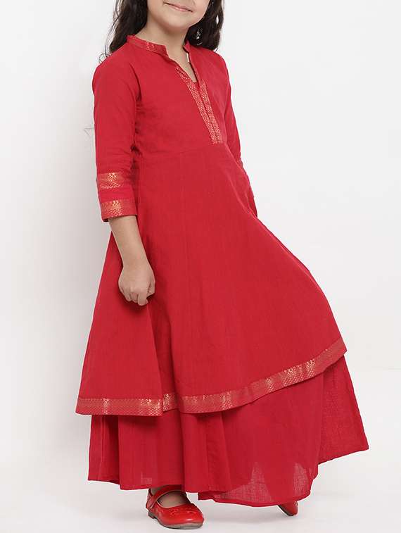 red solid palazzo suit set - 15873095 - Standard Image - 1
