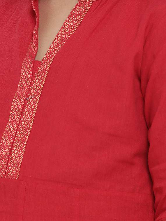 red solid palazzo suit set - 15873095 - Standard Image - 4