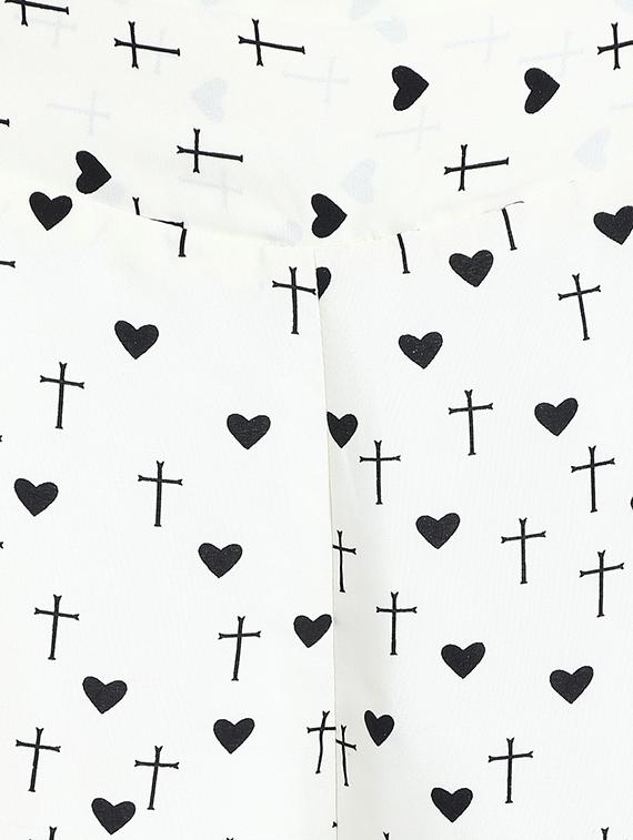 heart print flared palazzo - 15874763 - Standard Image - 4