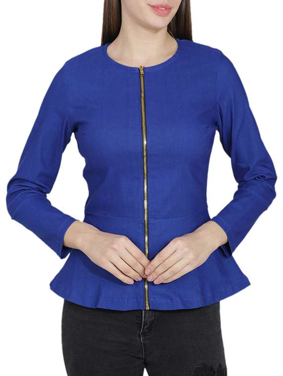 zip up peplum jacket