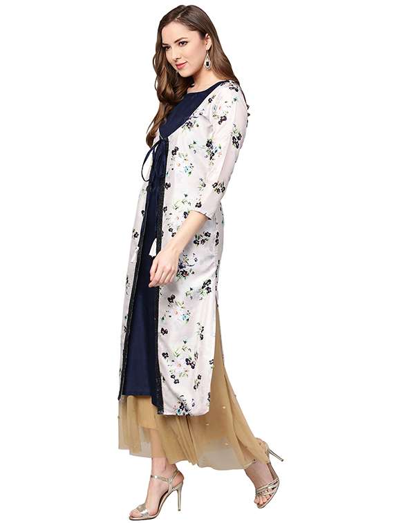 layered printed kurta - 15875894 -  Standard Image - 1