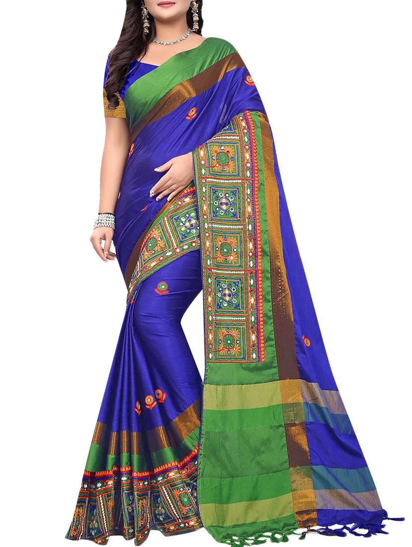 women's embroidered saree with blouse