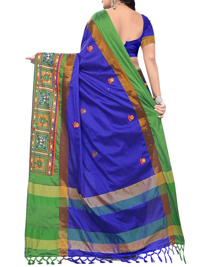 women's embroidered saree with blouse - 15876870 - Standard Image - 1