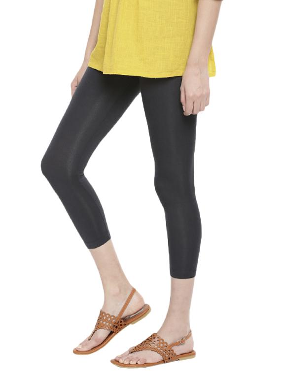 grey solid capri legging - 15877274 -  Standard Image - 1
