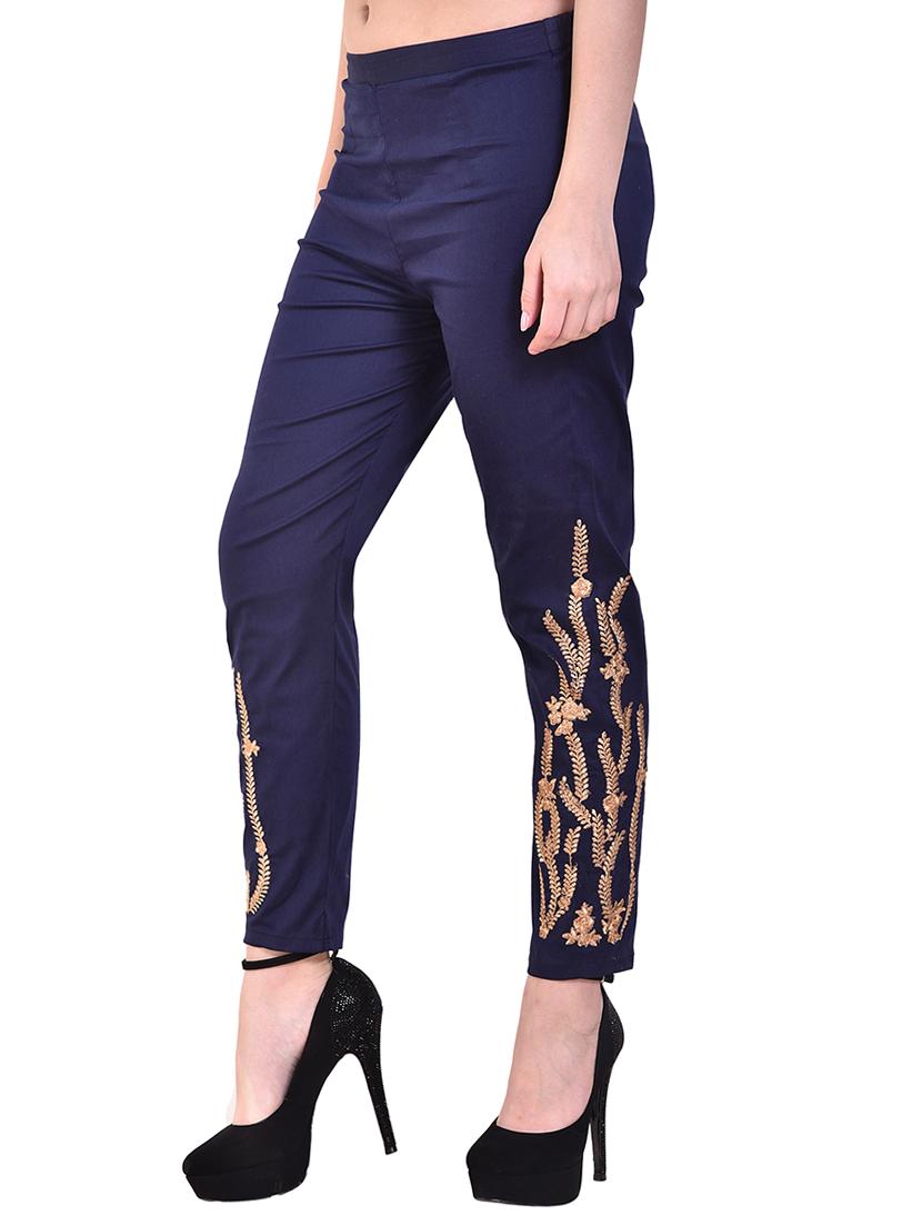 embroidered ankle length pant - 15877823 - Standard Image - 1