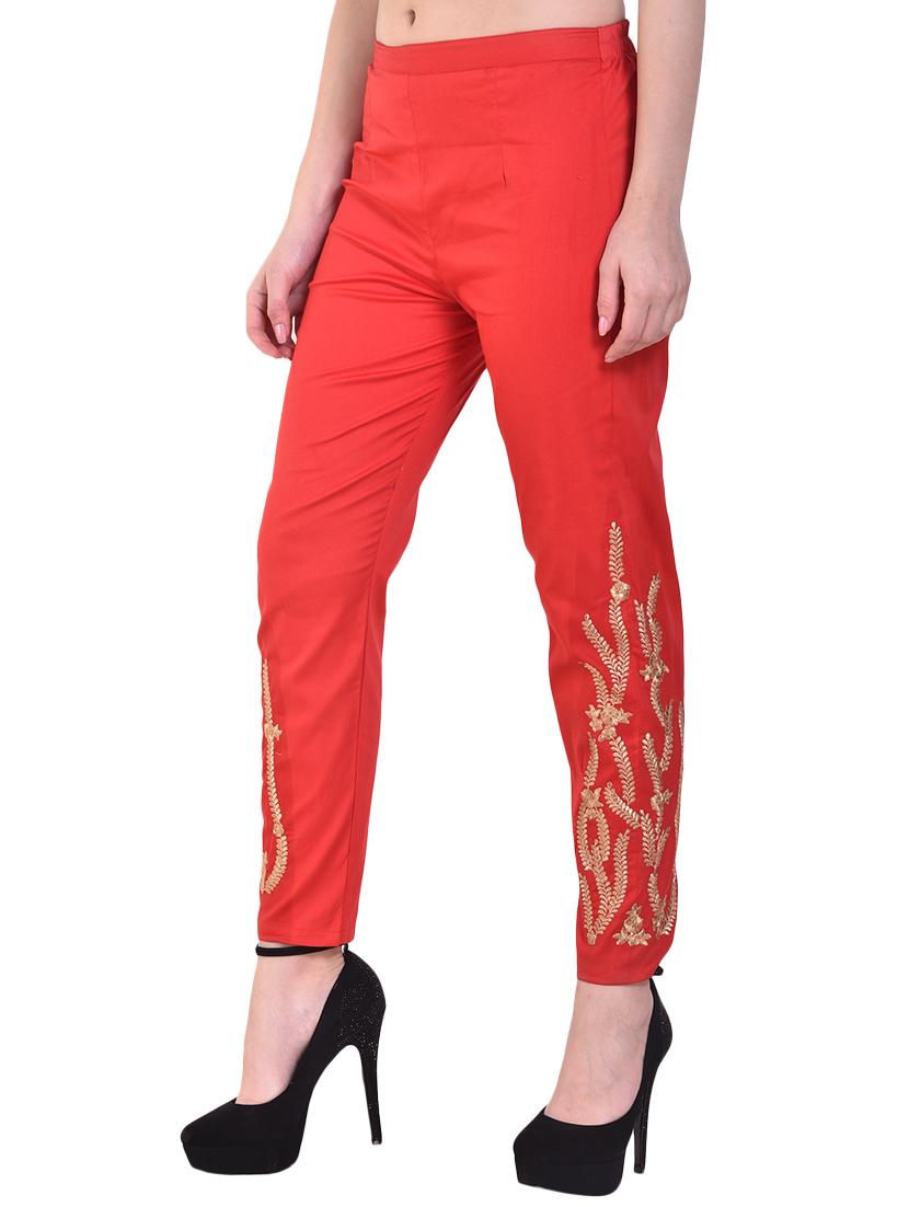 embroidered ankle length pant - 15877827 -  Standard Image - 1