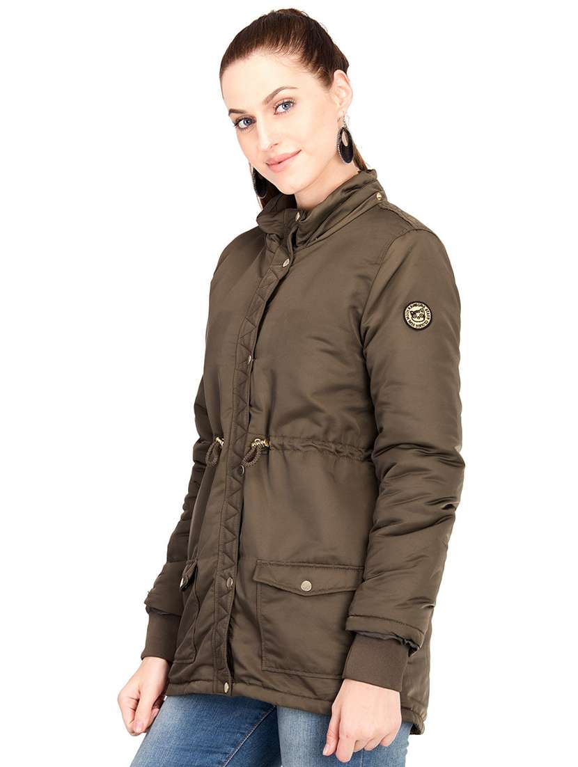 pocket patch drawstring waist parka jacket - 15878695 -  Standard Image - 1