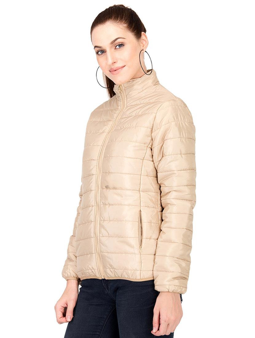 turtle neck zip up quilted jacket - 15878706 - Standard Image - 1