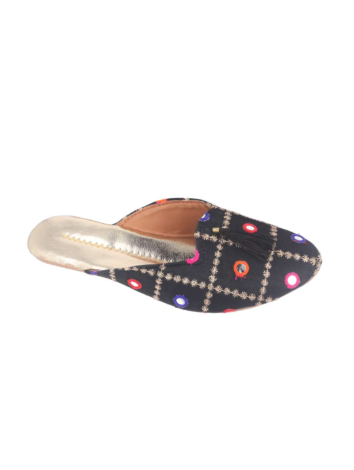 black  slip on mules