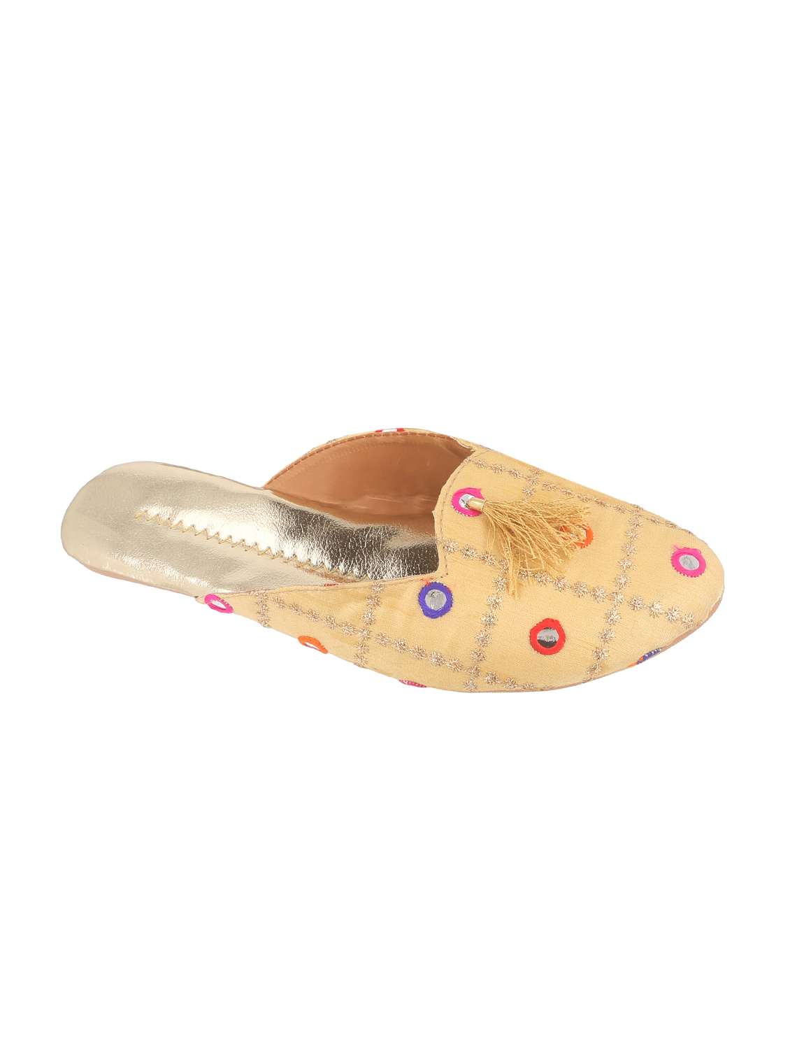 beige  slip on mules