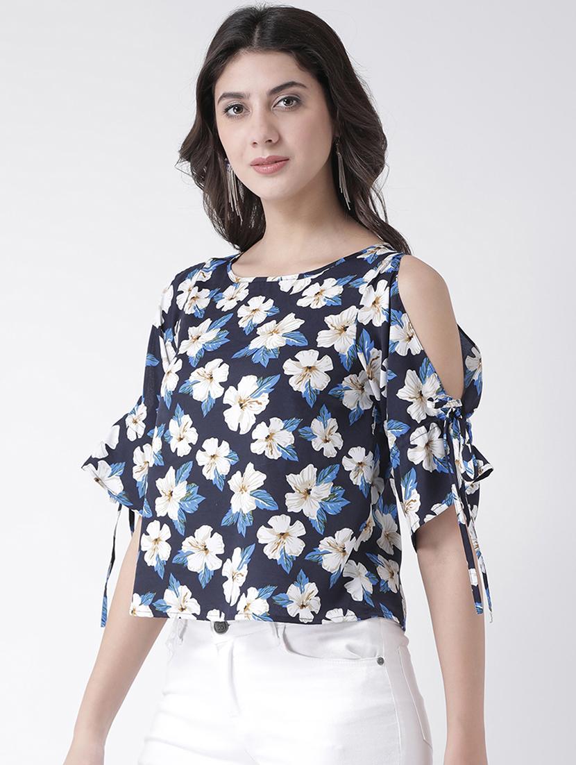cold shoulder floral top - 15879508 - Standard Image - 1