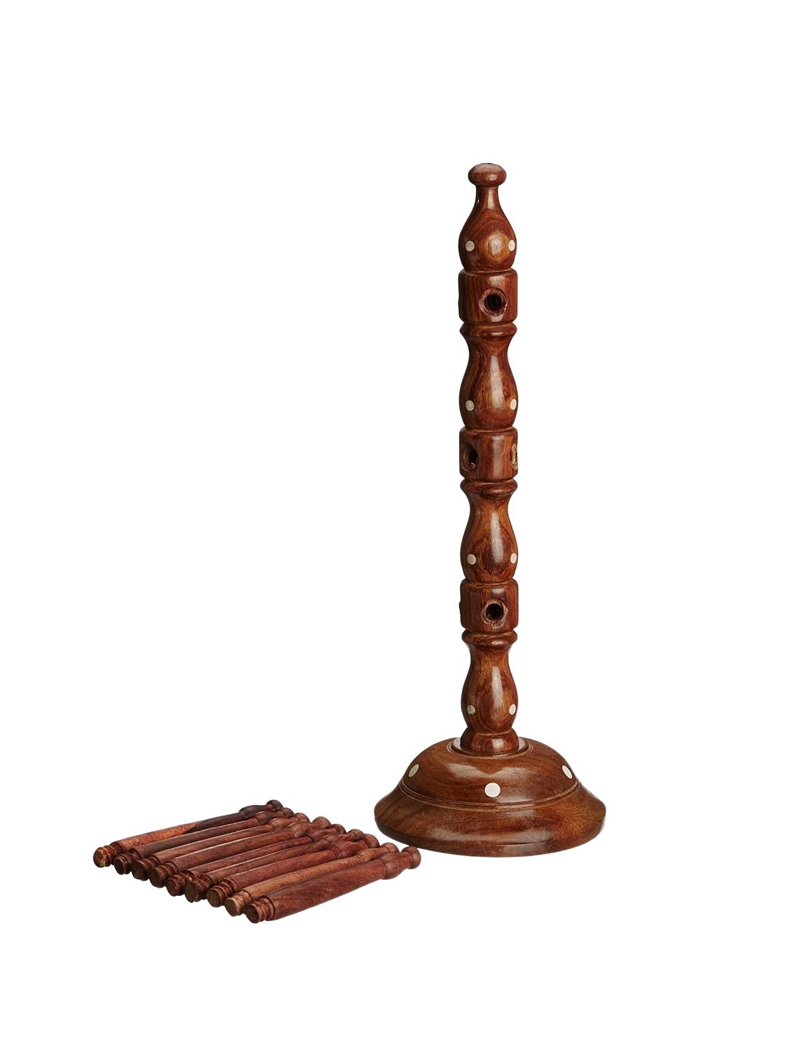 desi karigar matte finish wooden bangle stand (brown, 14 inch) - 15880501 - Standard Image - 1