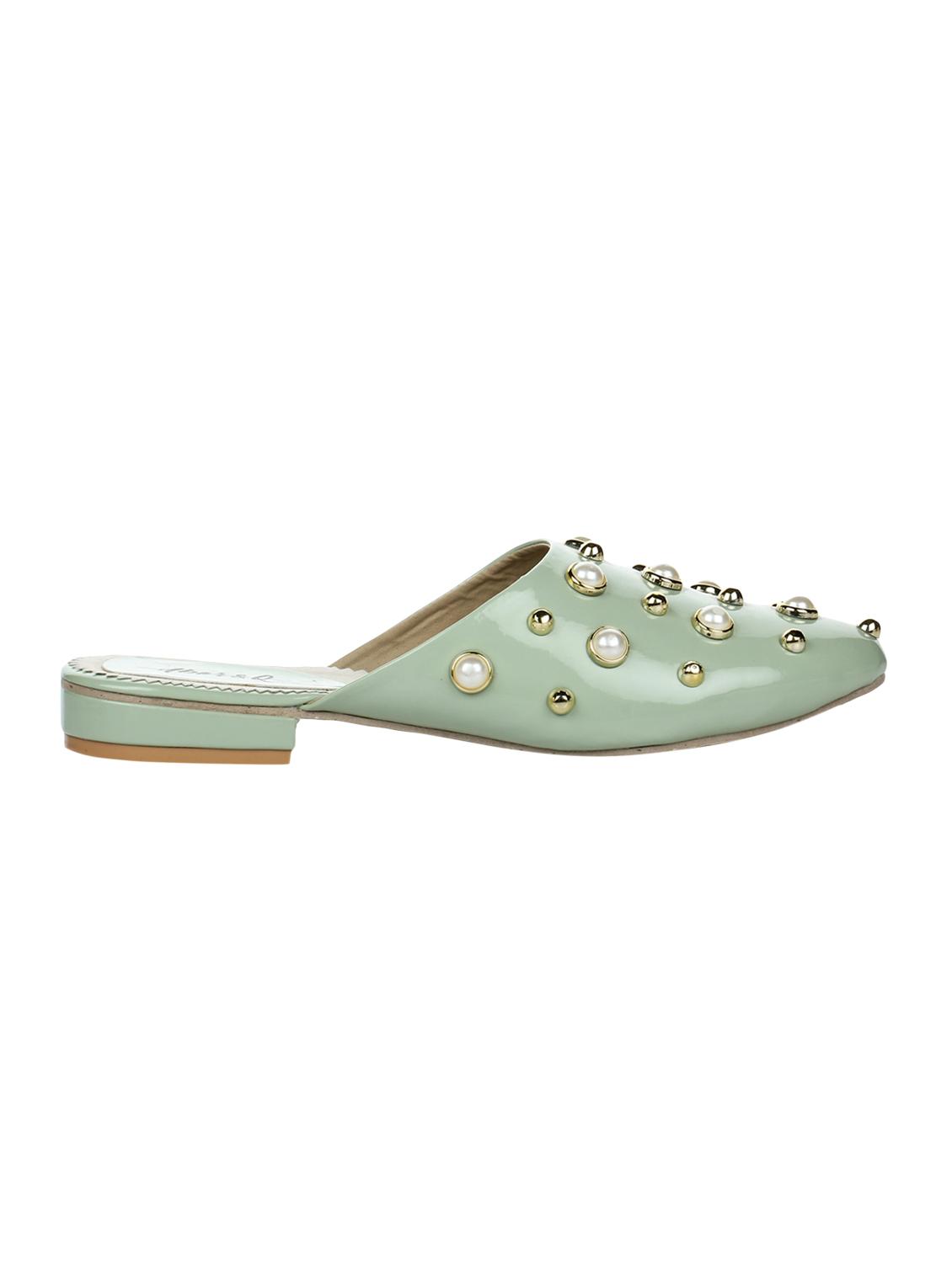 green slip on mules - 15881109 -  Standard Image - 1