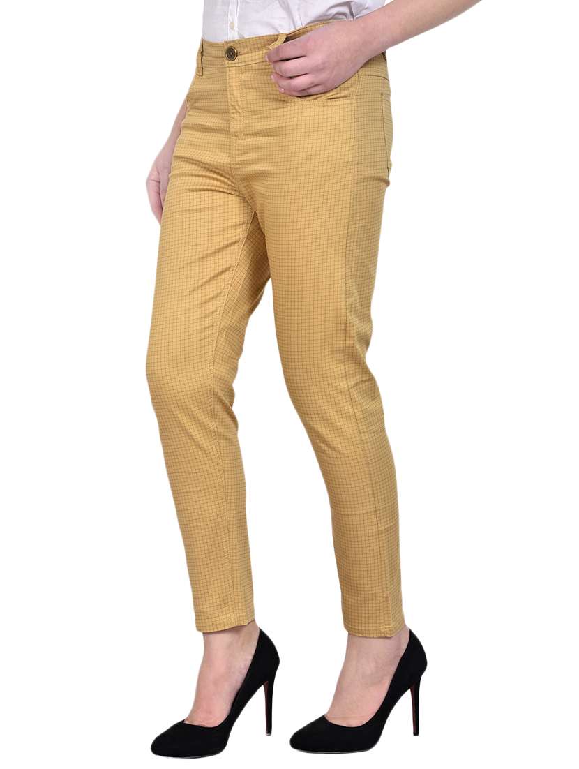 mid rise checkered chinos - 15883584 -  Standard Image - 1