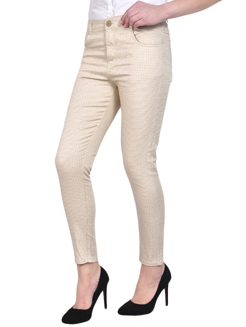 mid rise checkered chinos - 15883586 -  Standard Image - 1