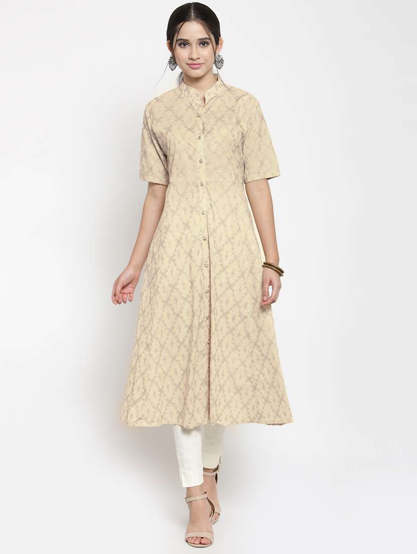 foil print a-line kurta
