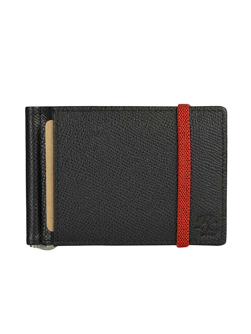 black 2 fold leather wallet