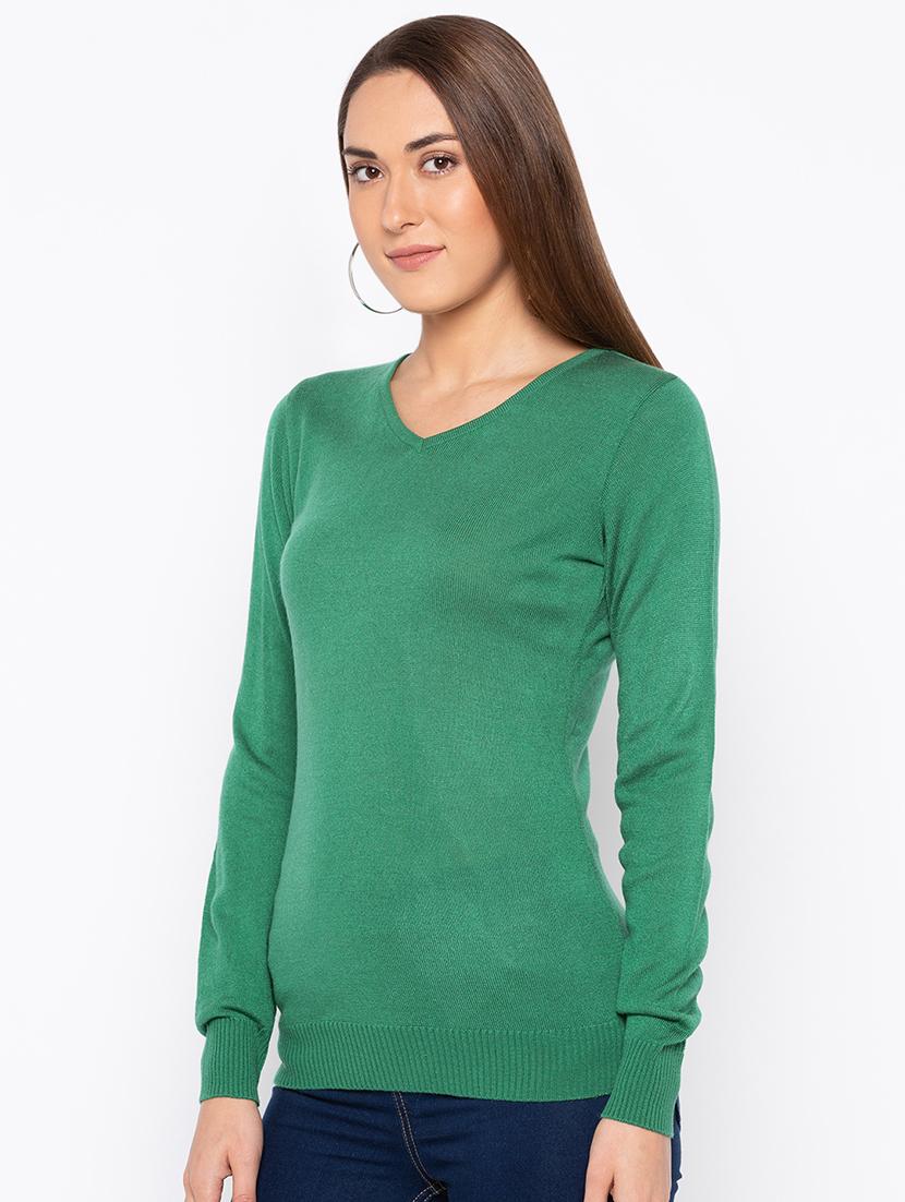 ribbed edge v-neck pullover - 15890349 - Standard Image - 1