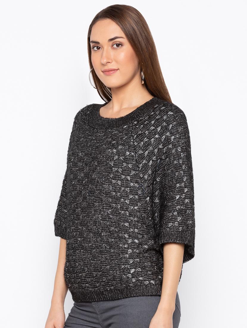 ribbed edge round neck pullover - 15890359 - Standard Image - 1