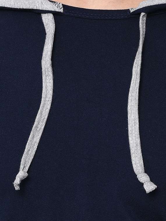 navy blue taped hooded t-shirt - 15890611 -  Standard Image - 4