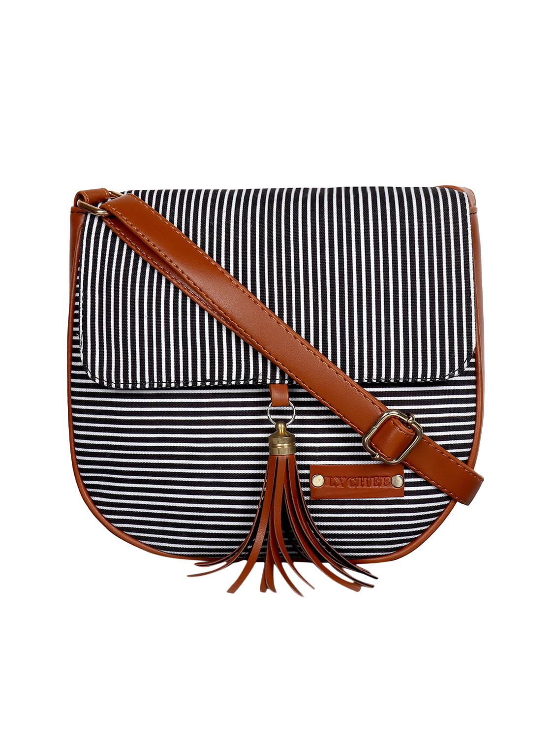 black striped regular sling bag - 15892711 -  Zoom Image - 0