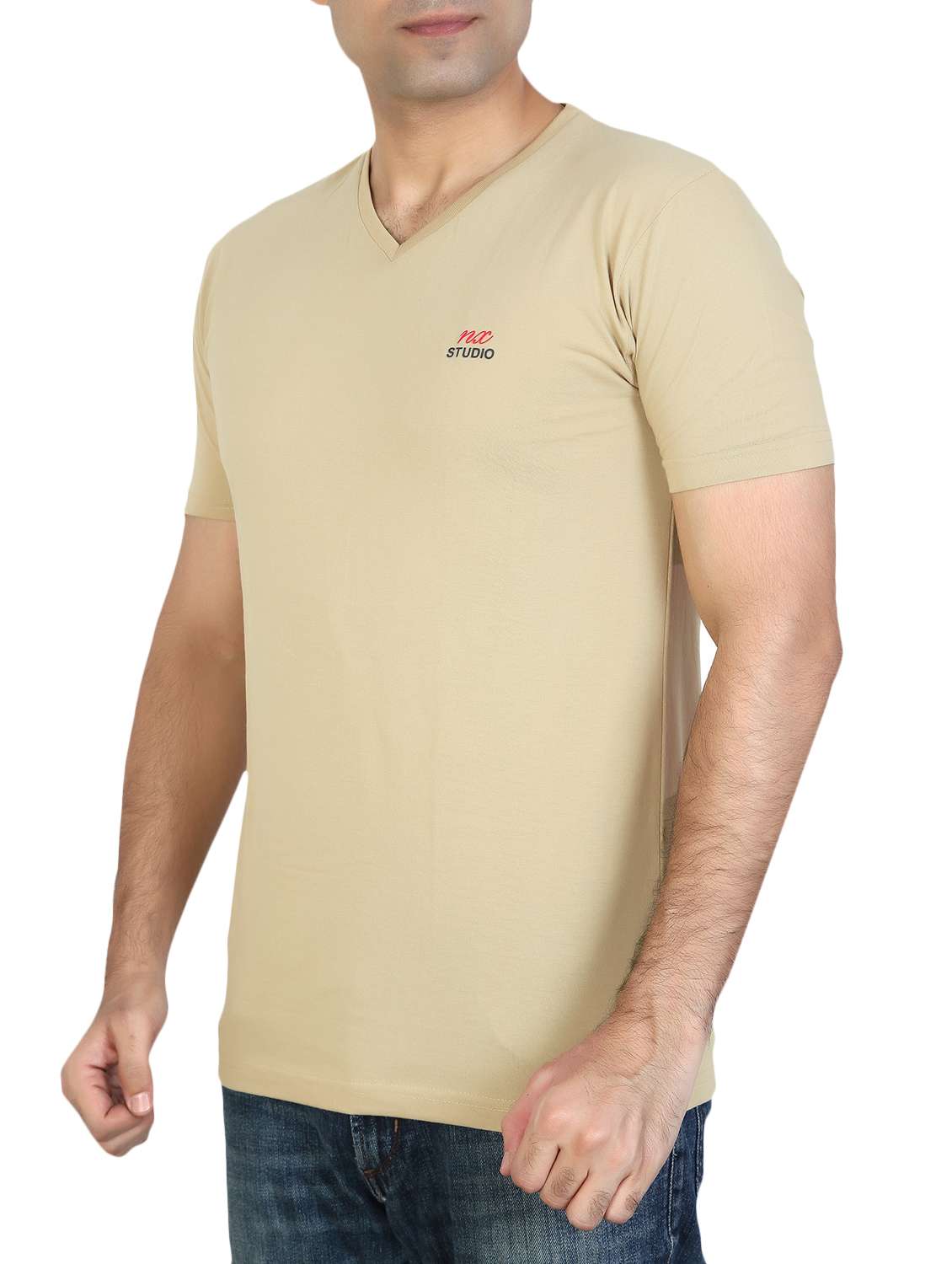 beige cotton blend t-shirt - 15893895 -  Standard Image - 1