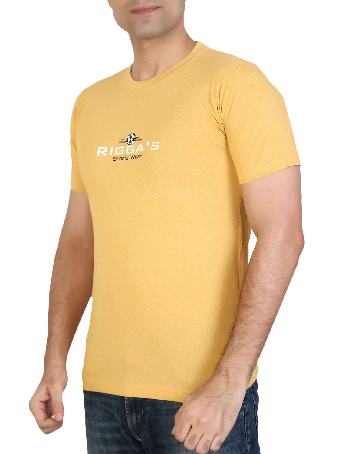 men round neck chest print t-shirt - 15894021 -  Standard Image - 1