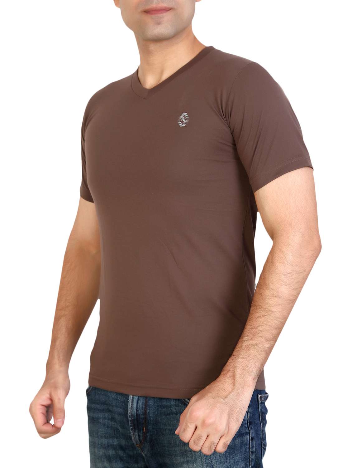 brown cotton blend t-shirt - 15894022 - Standard Image - 1