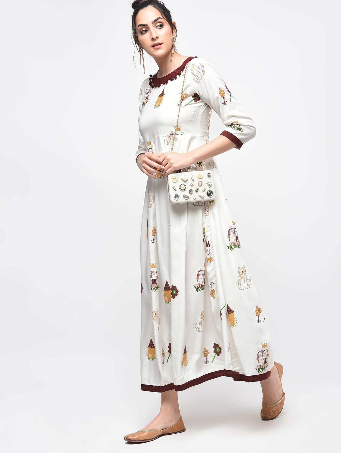 anarkali printed dress