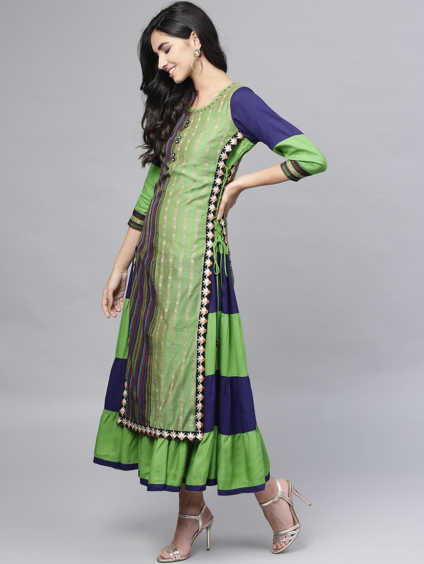 layered printed kurta - 15894294 - Standard Image - 1