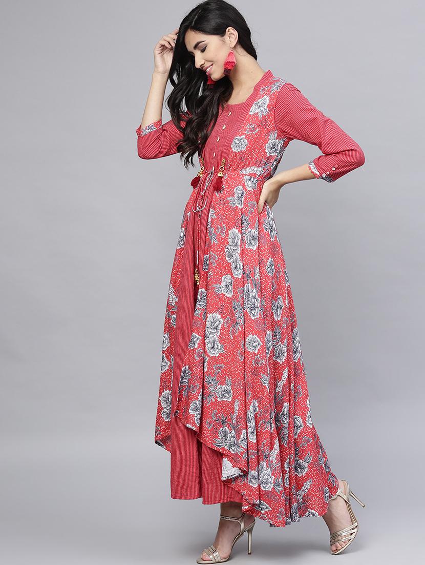 layered printed dress - 15894303 - Standard Image - 1