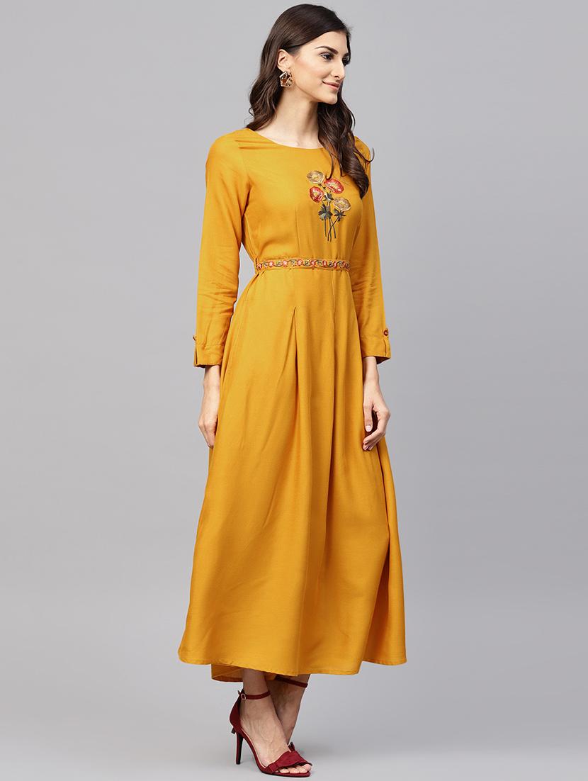 flared embroidered dress - 15894304 -  Standard Image - 1