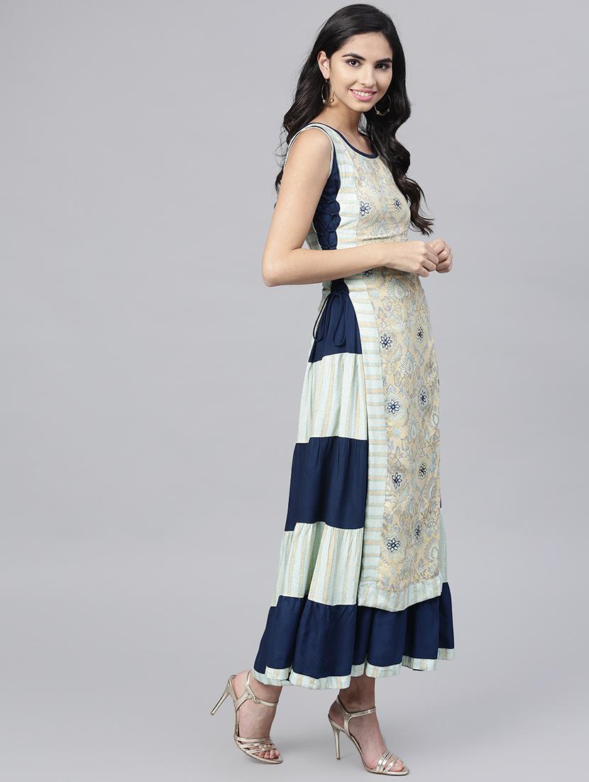 layered motifs dress with tassels - 15894326 - Standard Image - 1