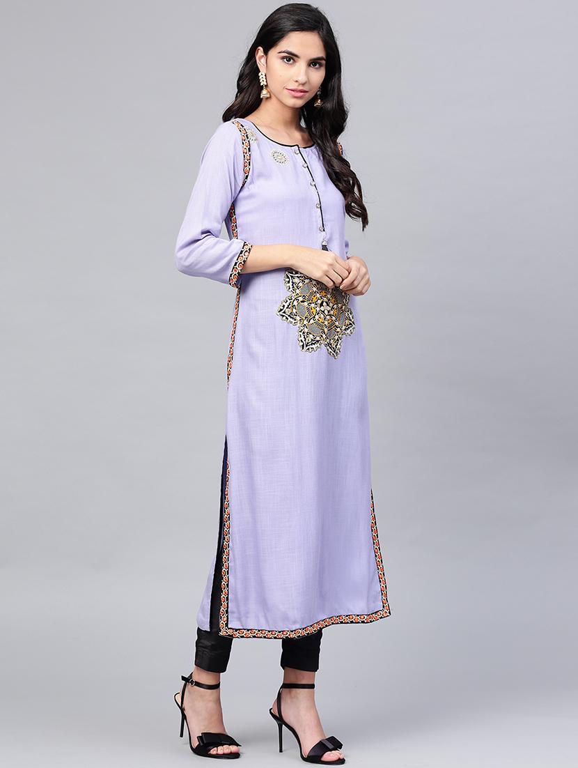 straight printed kurta - 15894337 -  Standard Image - 1