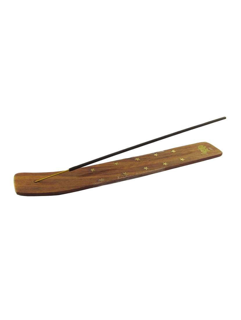 wooden incense stick holder with brass work - 15894539 -  Standard Image - 1