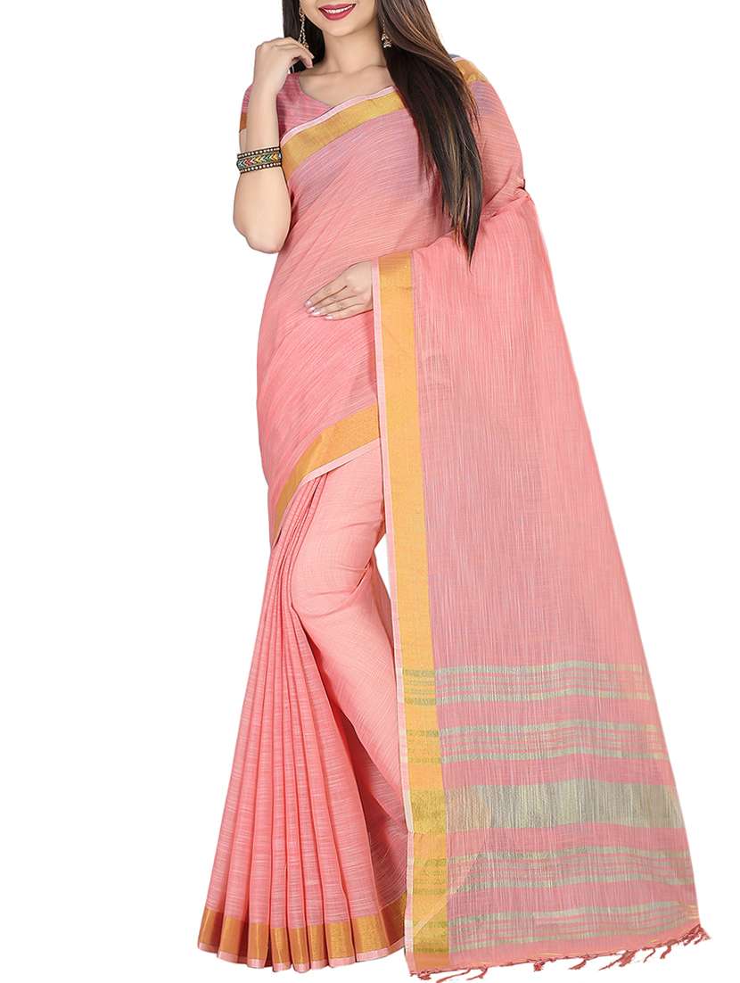 pink handloom saree with blouse