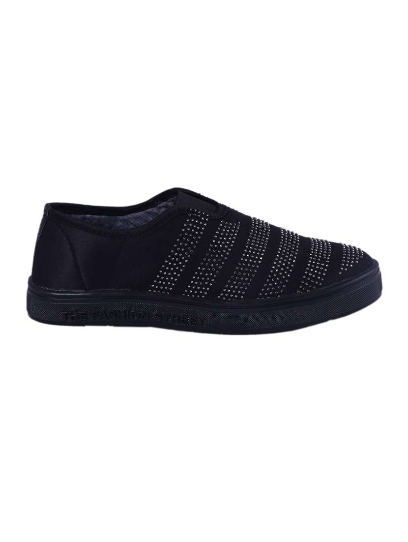black slip on casual shoes - 15897249 -  Standard Image - 1