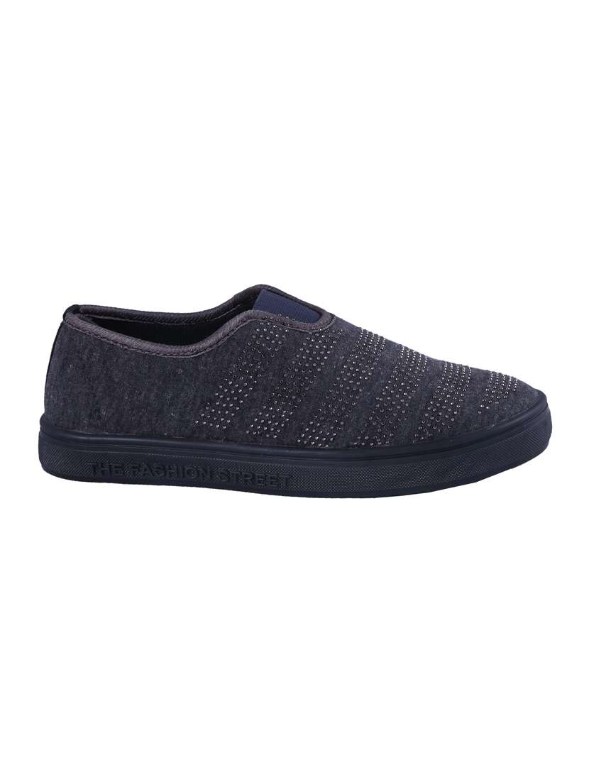 grey slip on casual shoes - 15897250 -  Standard Image - 1